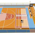 Multi Purpose Sports Facility With Basketball Court Volleyball Court And Fitness Area