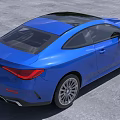Blue Mercedes Benz Coupe Car Exterior Design