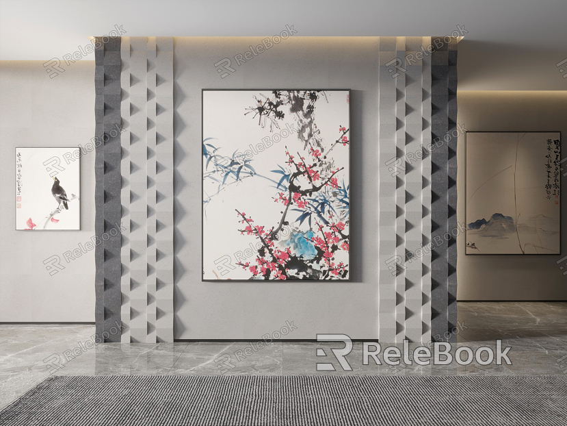 New Chinese Plant Painting Decorative Painting model