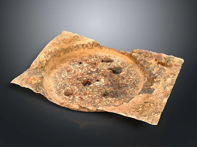 Vintage Style Stone Wood Decorative Plate With Natural Holes And Earthy Tones 3d model