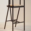 New Chinese Bar Stool and Wood Chair 3d model