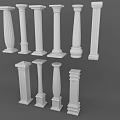 Roman Column Ceramic Roman Component House Architecture European Style 3d model