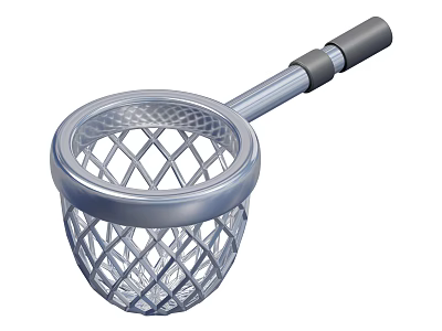 Durable Industrial Equipment Strainer Featuring Metal Mesh Design And Gray Handle 3d model