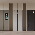 Modern Kitchen Refrigerators With Digital Display And Multiple Color Designs 3d model