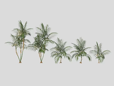 Lush Green Shrubs with Various Sizes and Heights for Garden Landscape Decoration 3d model