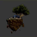 Lifestyle Decorative Miniature Featuring Floating Island Tree Doll Blanket And Flowers