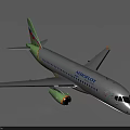 Aeroflot Passenger Airliner With White Fuselage Green Tail Logo Green Engine And Orange Accents