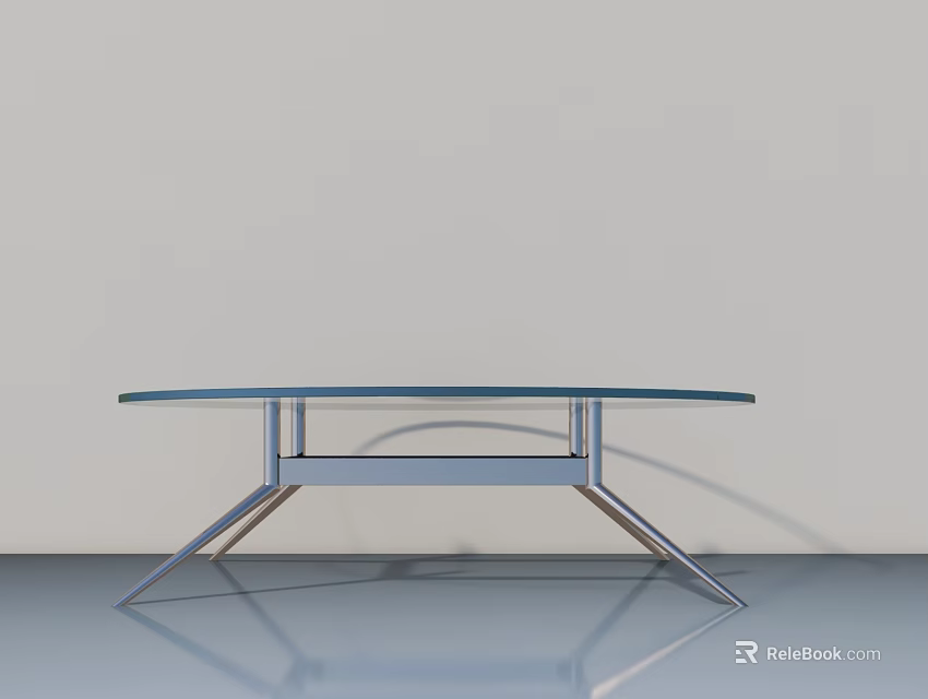Modern Coffee Table For Living Room With Glass Top And Sleek Metal Frame Design 3d model 