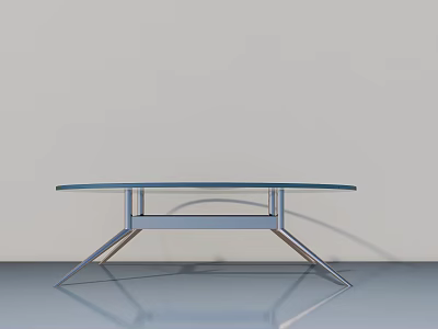Modern Coffee Table For Living Room With Glass Top And Sleek Metal Frame Design 3d model