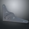 Gray Flying Wing Stealth Aircraft Model With Triangle Markings And Detailed Surface Design