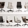 Modern Office Chairs In Multiple Colors With Leather Upholstery And Swivel Base