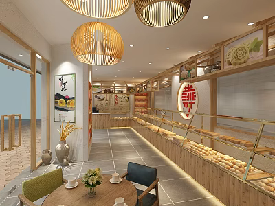 New Chinese Bakery Pastry Shop 3d model