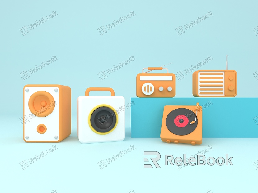 Music Elements Audio Radio Phonograph Cartoon Music Festival model