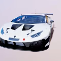 White Racing Car With Aerodynamic Body And Large Rear Wing