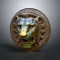 Lion Head Door Handle With Ornate Carved Design And Bronze Finish