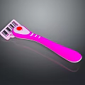 Pink Shaving Razor With Ergonomic Handle Red Button And Safety Blades