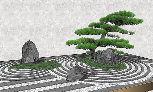 New Chinese landscape sketch 3d model