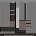Modern Shoe Cabinet With Gray Pink Panels Multiple Storage Compartments And LED Lighting