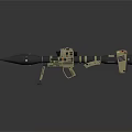 Tan Military Rocket Launcher with Scope Stand And Electronic Control Panel Design 3d model