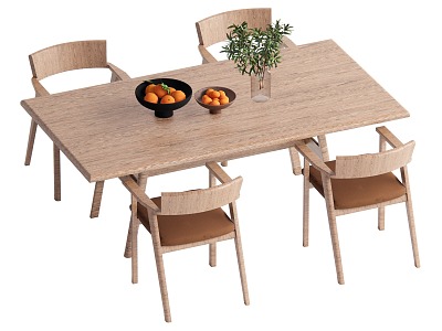 Dining Table and Chair Combination Log Style Dining Table and Chair Combination model