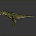 Realistic Tyrannosaurus Rex Dinosaur Figure With Green Striped Skin Open Mouth And Sharp Teeth