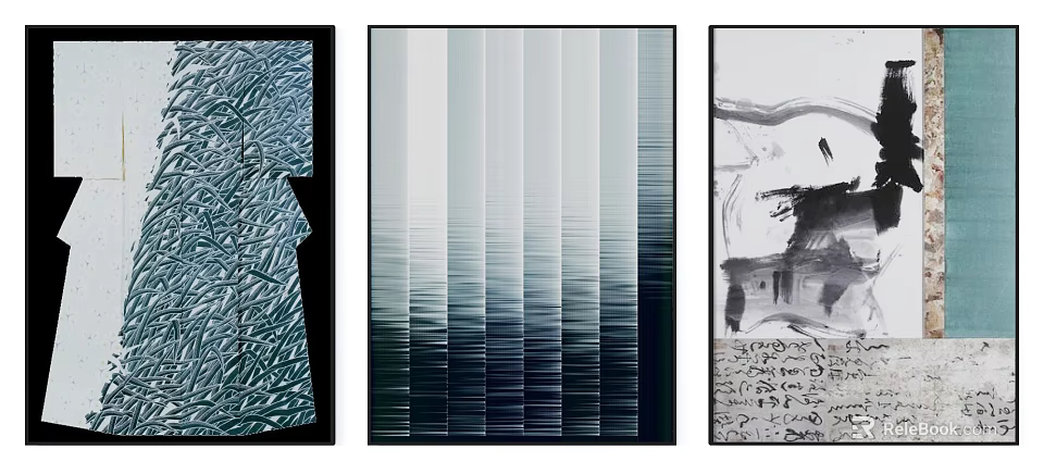 Abstract Wall Art Decor With Different Pattern Designs For Home Interior 3d model