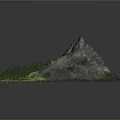 Detailed 3D Mountain Landscape With Flowing River And Lush Green Vegetation