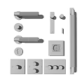 Modern door handle hardware handle cabinet handle hinge door handle 3d model