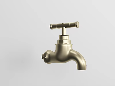 Elegant Classic Brass Faucet With Single Handle And Smooth Spout Design 3d model