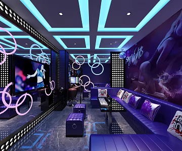 Modern KTV Room Chandelier Sofa 3d model