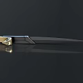 Tactical Dagger Weapon With Sharp Black Blade And Golden Modern Handle