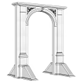 Architectural Decorative Components Arch Shaped Door Frames With Ornate Carvings And Column Bases 3d model