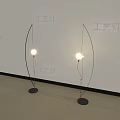 Crafted Floor Lamp Featuring Arched Structure Round Bulb And Stable Base For Living Room 3d model