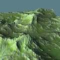 Green Mountain Terrain With Rolling Textured Lush Vivid Natural Landscape Features