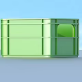 Durable Green Plastic Storage Bin For Household Organizing And Space Saving Solutions 3d model