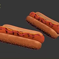 Delicious Hot Dogs in Poppy Seed Buns Topped with Ketchup and Mustard