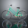 Classic Green Bicycle With Rear Rack Silver Spokes And Vintage Style Design
