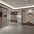 Modern Office Interior Design With Executive Desk Ergonomic Chair Decorative Art And Ambient Lighting