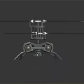 Modern Unmanned Drone With Four Rotor Blades And Mechanical Structure