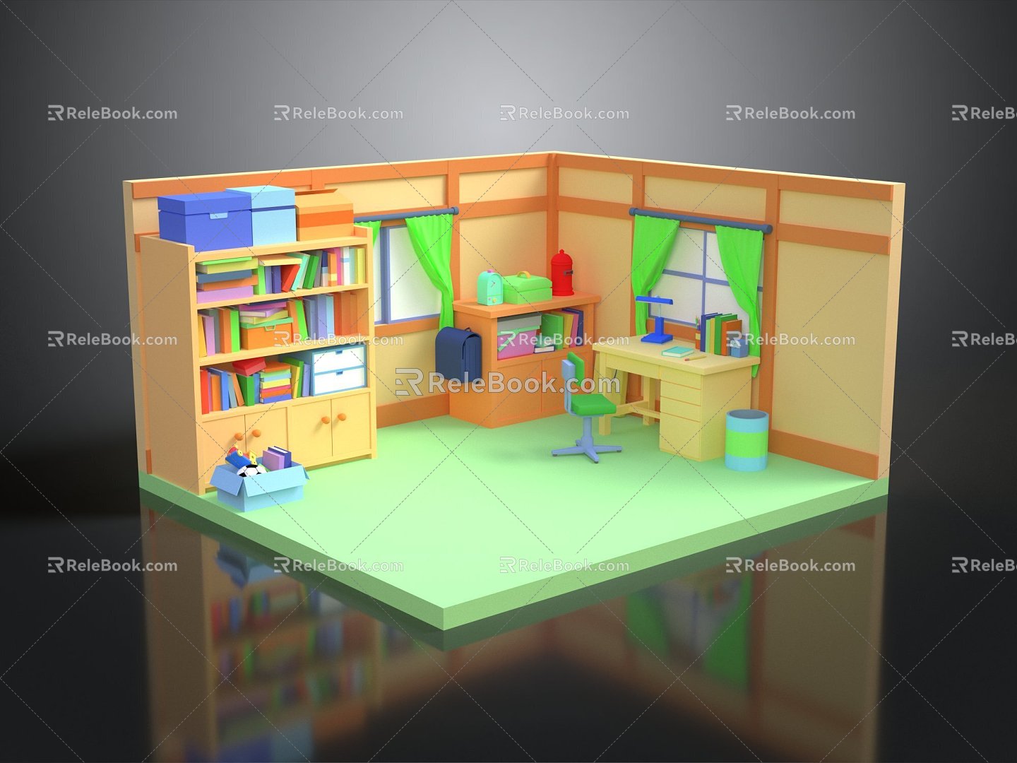 Living Room Study Study Cartoon Items Cartoon Equipment Cartoon Environment Animation Items Animation Equipment 3d model