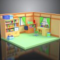 Living Room Study Study Cartoon Items Cartoon Equipment Cartoon Environment Animation Items Animation Equipment 3d model