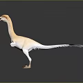 Feathered Dinosaur Model With Light Brown And White Plumage In Standing Posture