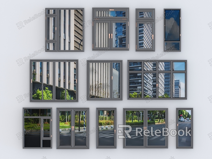 window glass window casement window sliding window aluminum alloy window broken bridge aluminum window bay window glass door floor-to-ceiling window model