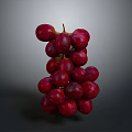 Fresh Ripe Red Grapes Bunch With Juicy Berries On Dark Background