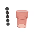 Transparent Cylindrical Side Table With Modern Design And Multiple Color Options