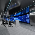 Modern Monitoring Room Intelligent Command Room Control Room 3d model