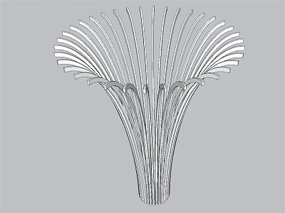 Modern Decorative Column With Fan Shaped Metal Structure And Artistic Design 3d model