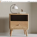 Log wind bedside table 3d model