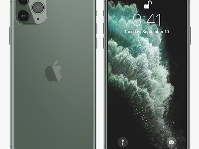 Apple Green iPhone Smartphone With Rear Camera And iOS Display Wallpaper 3d model