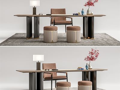 New Chinese Style Desk and Chair Tea Table and Chair Combination model